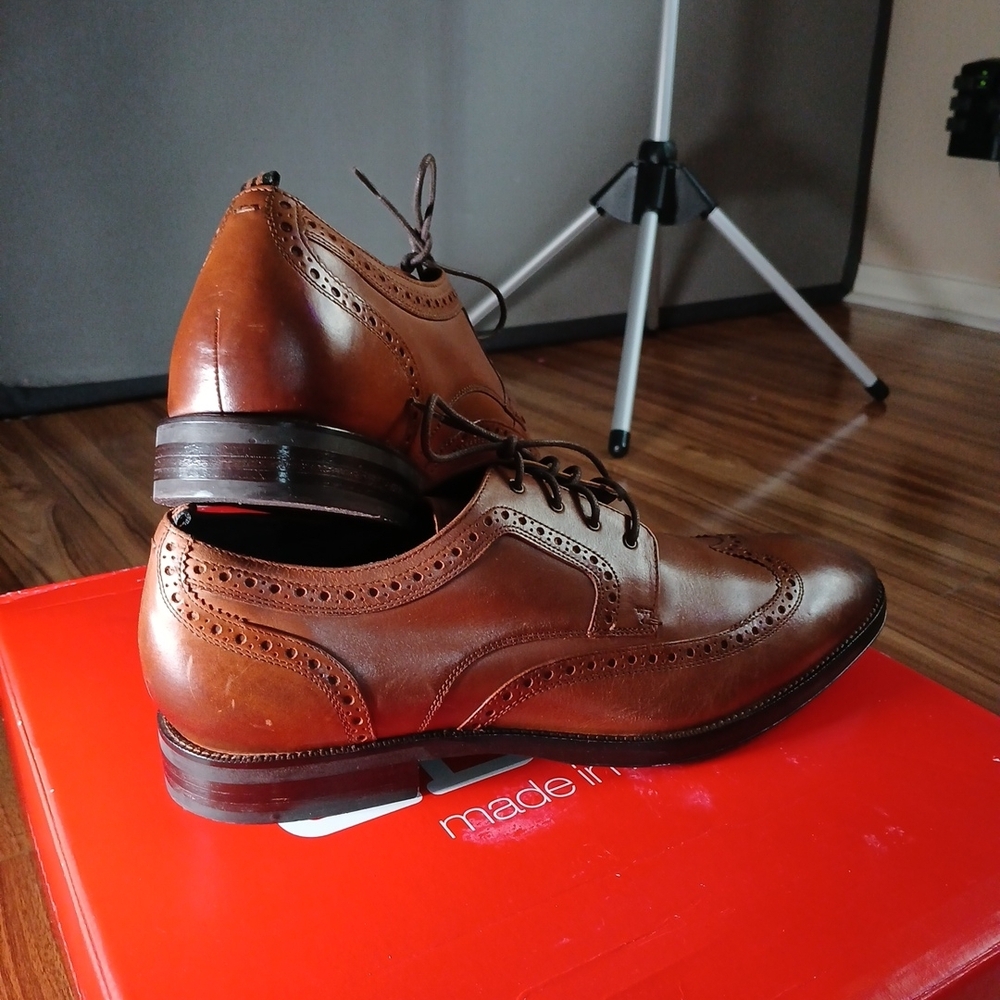Cole Haan Wingtip Oxford Light‎ Brown Leather Dress Shoes C30100 Mens Size 11 M - Picture 3 of 9